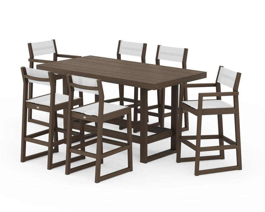 POLYWOOD® EDGE Sling 7-Piece Bar Table Set