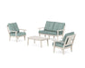 POLYWOOD Prairie 4-Piece Deep Seating Set with Loveseat in Sand / Glacier Spa