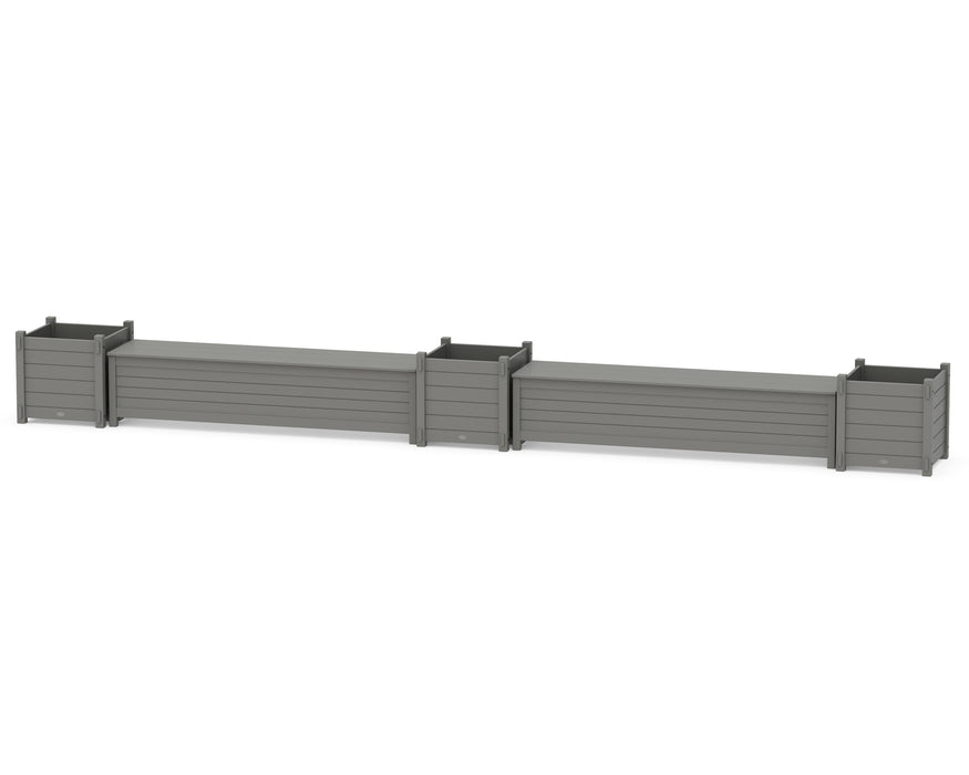 POLYWOOD® 72" Nautical Straight Double Planter Storage Bench Set- Large