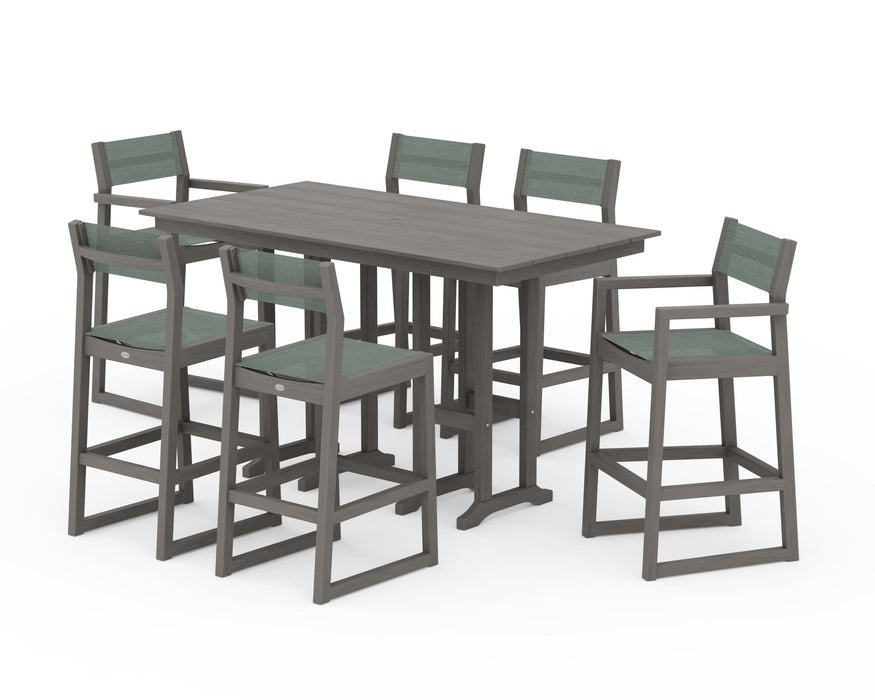 POLYWOOD® EDGE Sling 7-Piece Farmhouse Bar Set