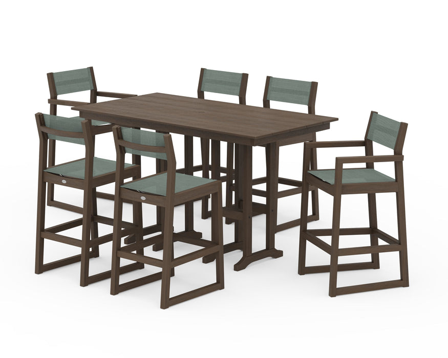 POLYWOOD® EDGE Sling 7-Piece Farmhouse Bar Set