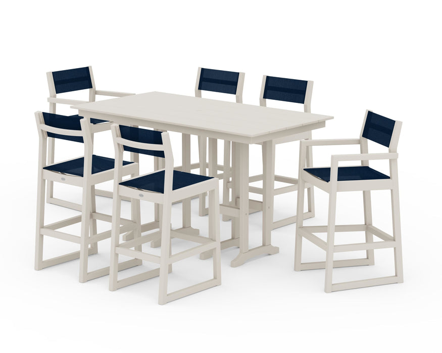 POLYWOOD® EDGE Sling 7-Piece Farmhouse Bar Set