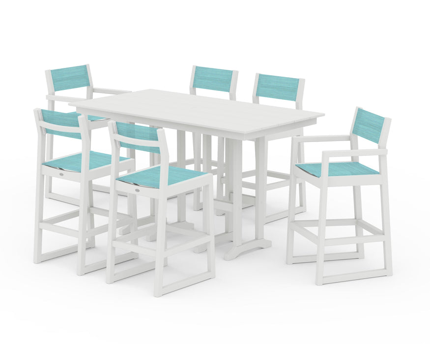 POLYWOOD® EDGE Sling 7-Piece Farmhouse Bar Set