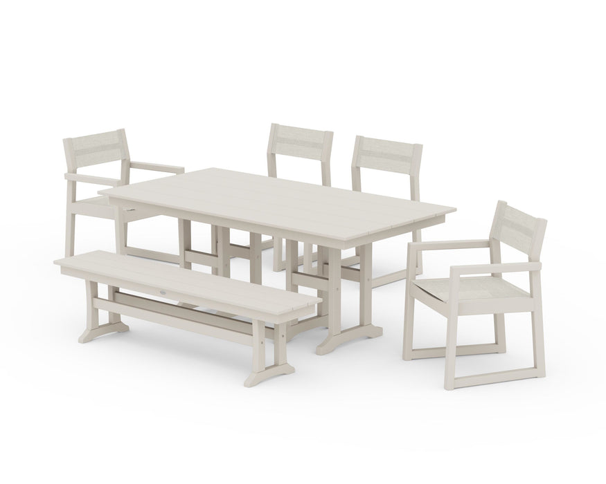 POLYWOOD® EDGE Sling 6-Piece Farmhouse Dining Set
