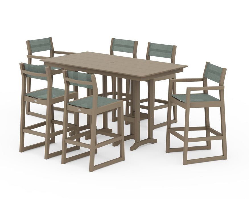 POLYWOOD® EDGE Sling 7-Piece Farmhouse Bar Set