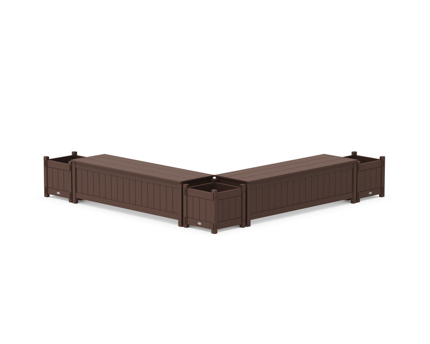 POLYWOOD® 60" Vineyard L- Shaped Planter Storage Bench Corner Set