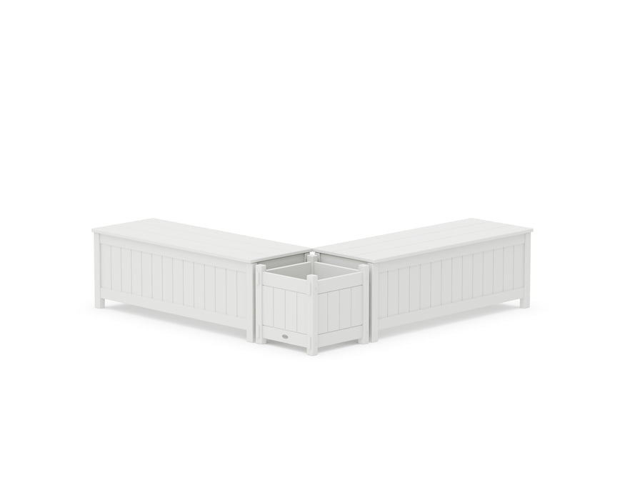 POLYWOOD® 48" Vineyard L- Shaped Planter Storage Bench Set