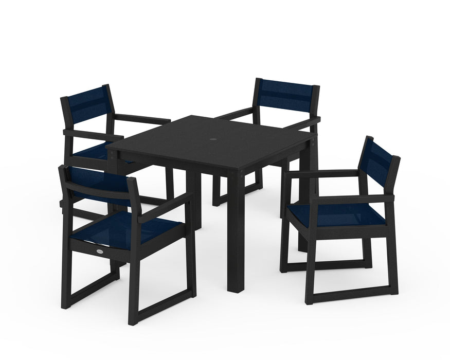 POLYWOOD® EDGE Sling Arm Chair 5-Piece Parsons Dining Set