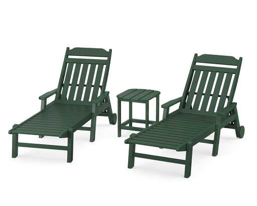 Country Living by POLYWOOD 3-Piece Chaise Set with Arms and Wheels