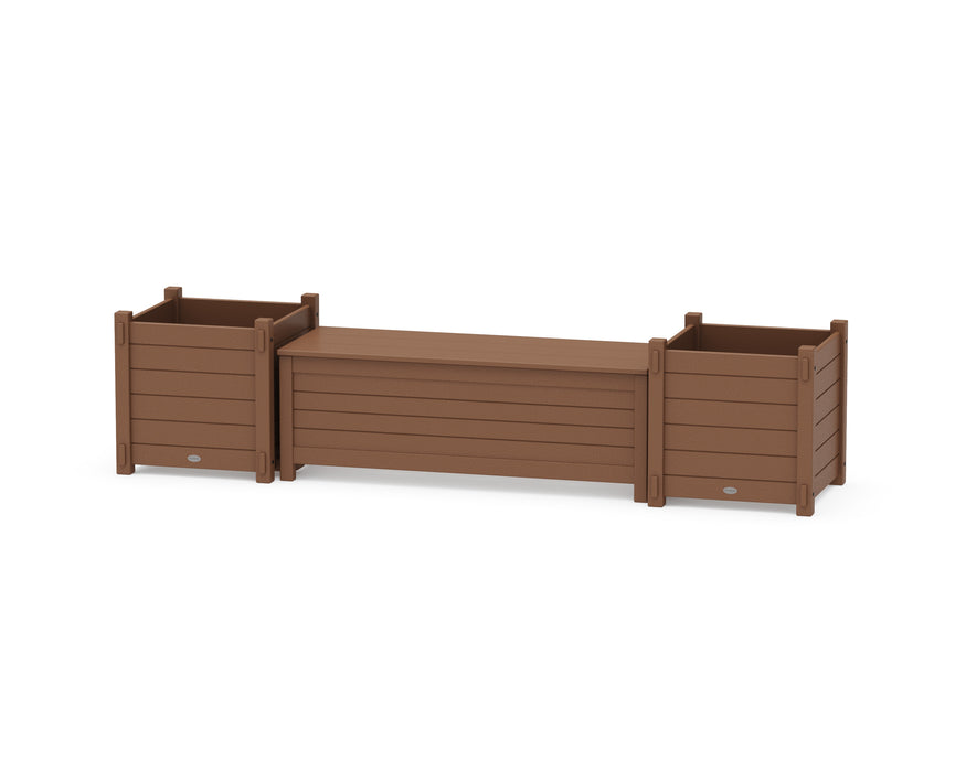 POLYWOOD® 48" Nautical Straight Planter Storage Bench Set- Large