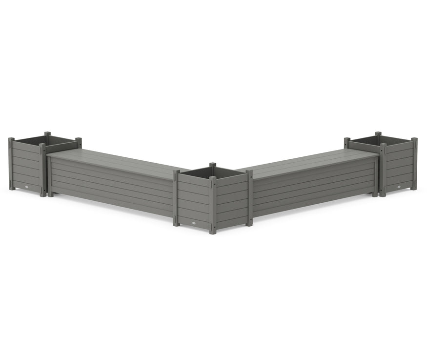 POLYWOOD® 72" Nautical L- Shaped Planter Storage Bench Corner Set- Large
