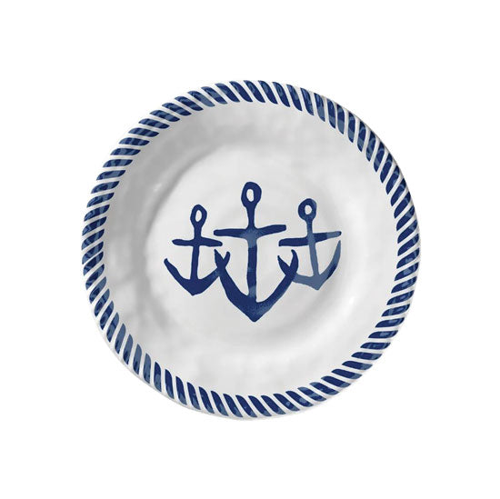 Red White & Blue Anchors Appetizer Plate, 6.5"