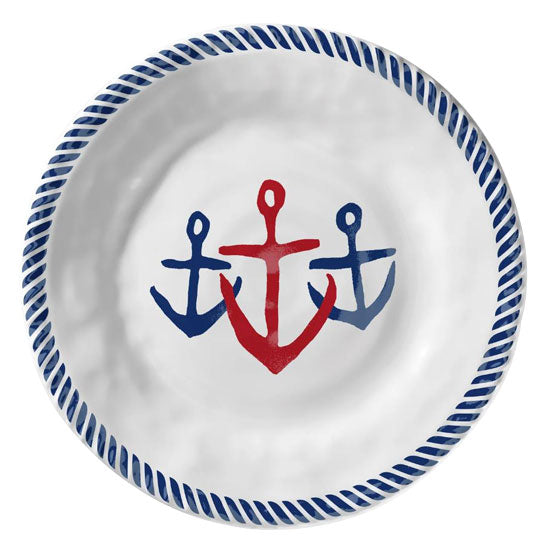 Red White & Blue Anchors Salad Plate, 8"