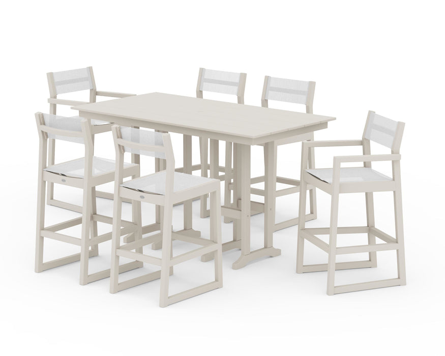 POLYWOOD® EDGE Sling 7-Piece Farmhouse Bar Set