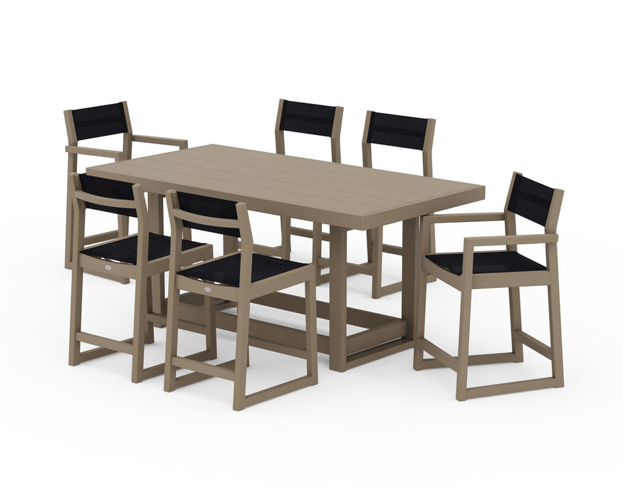 POLYWOOD® EDGE Sling 7-Piece Counter Table Set