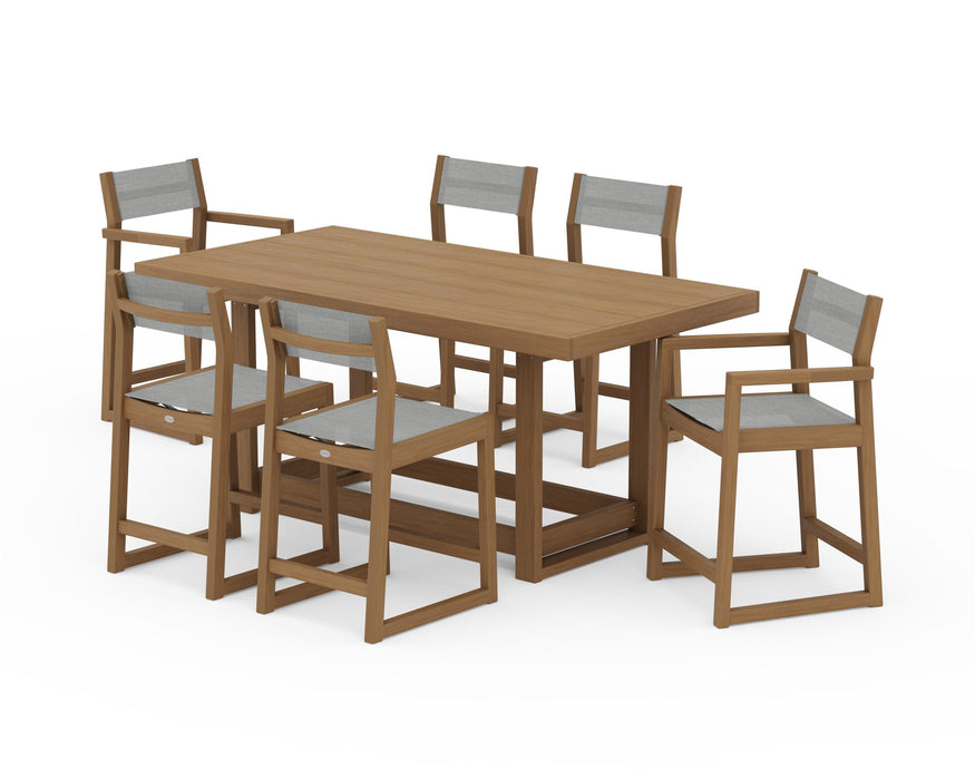 POLYWOOD® EDGE Sling 7-Piece Counter Table Set