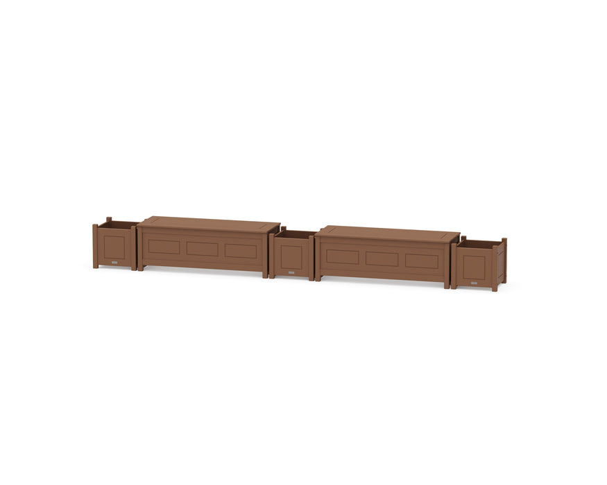 Country Living 48" Country Living Straight Double Planter Storage Bench Set