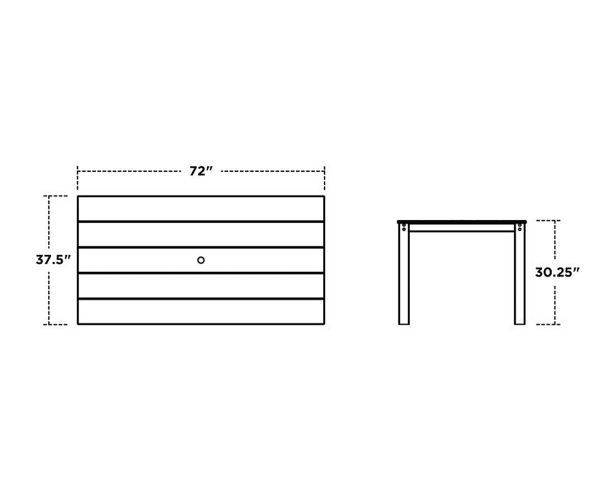 POLYWOOD Lakeside 5-Piece Parsons Dining Set with Benches