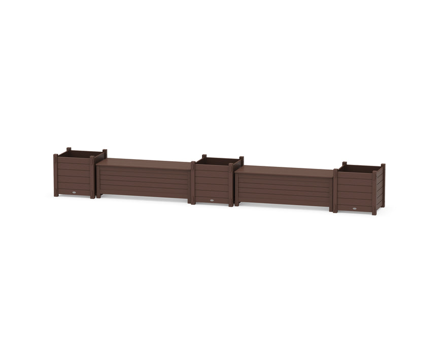 POLYWOOD® 48" Nautical Straight Double Planter Storage Bench Set- Large