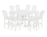 Country Living by POLYWOOD 9-Piece Square Farmhouse Side Chair Bar Set with Trestle Legs