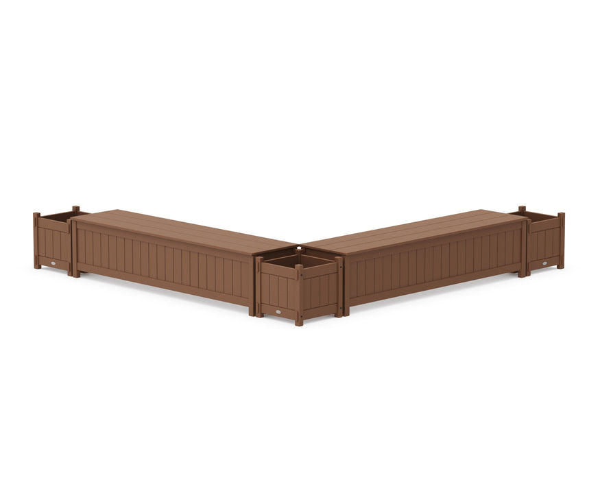 POLYWOOD® 72" Vineyard L- Shaped Planter Storage Bench Corner Set