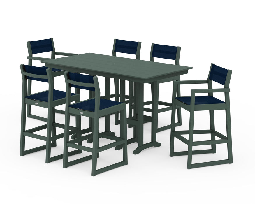 POLYWOOD® EDGE Sling 7-Piece Farmhouse Bar Set