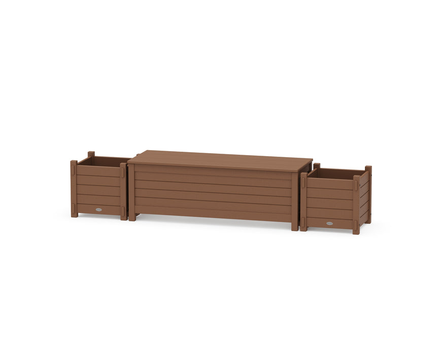 POLYWOOD® 48" Nautical Straight Planter Storage Bench Set