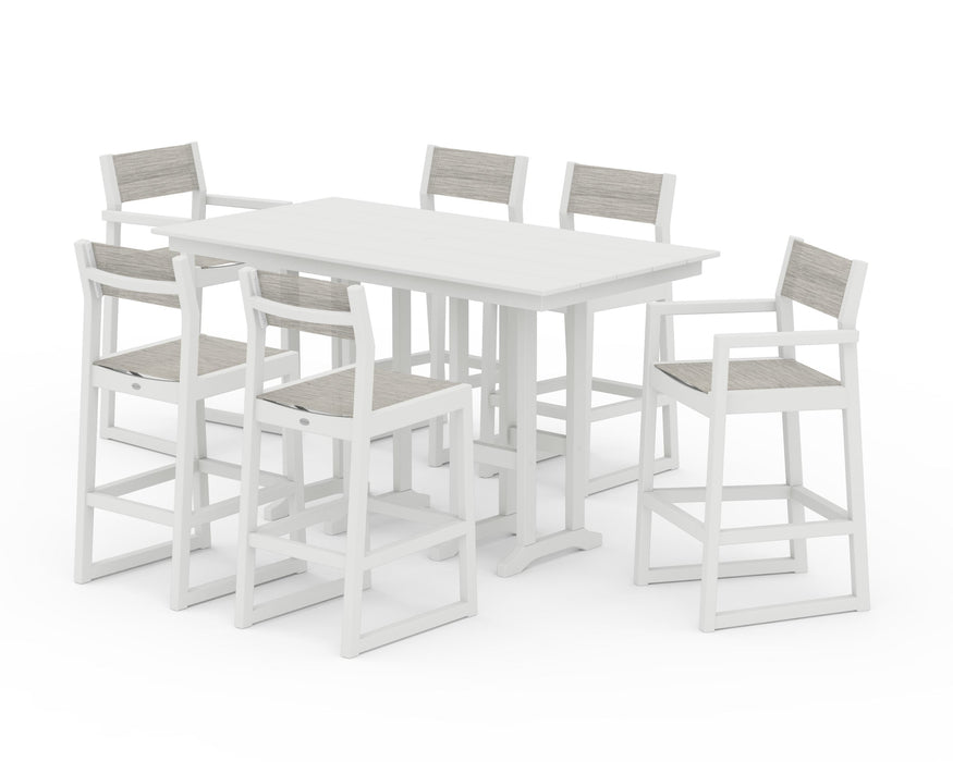 POLYWOOD® EDGE Sling 7-Piece Farmhouse Bar Set