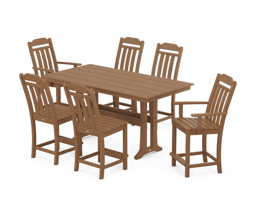 Country Living by POLYWOOD 7-Piece Farmhouse Counter Set with Trestle Legs