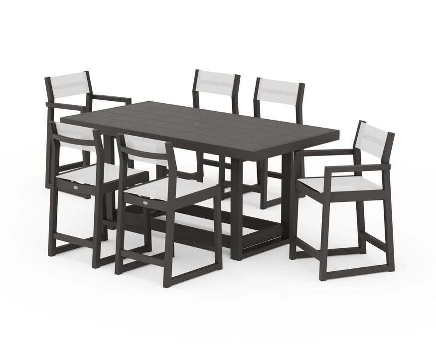 POLYWOOD® EDGE Sling 7-Piece Counter Table Set
