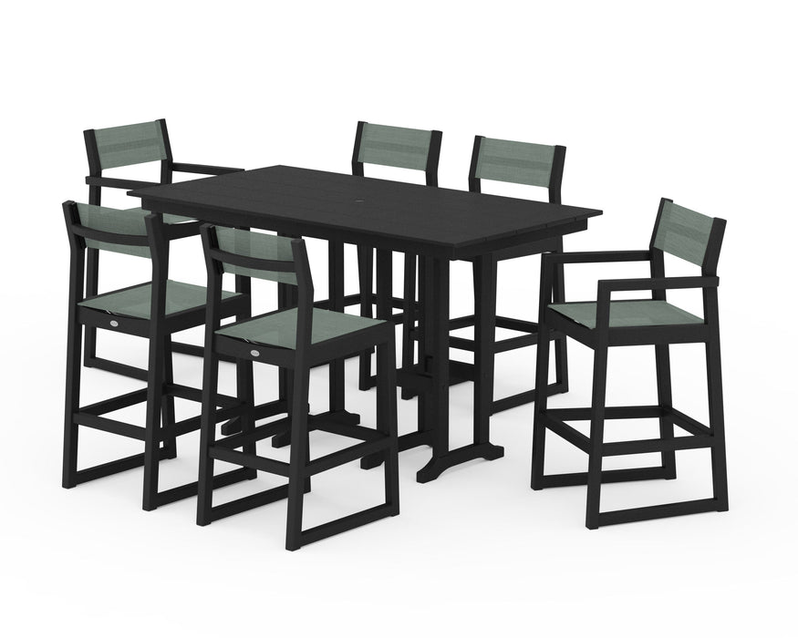 POLYWOOD® EDGE Sling 7-Piece Farmhouse Bar Set