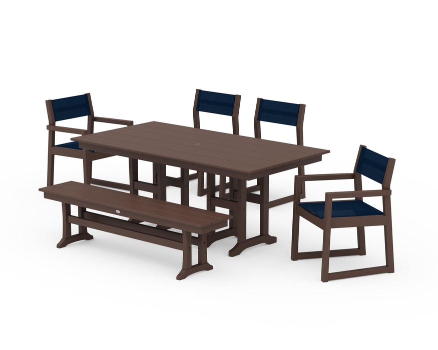 POLYWOOD® EDGE Sling 6-Piece Farmhouse Dining Set