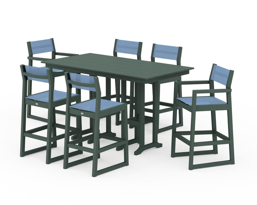 POLYWOOD® EDGE Sling 7-Piece Farmhouse Bar Set