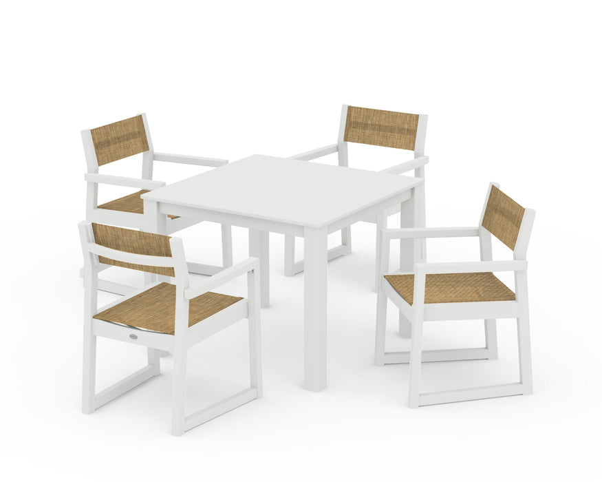 POLYWOOD® EDGE Sling Arm Chair 5-Piece Parsons Dining Set