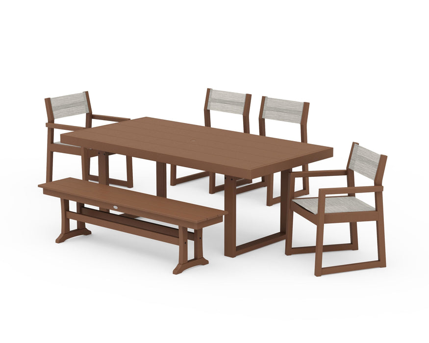 POLYWOOD® EDGE Sling 6-Piece Dining Set with Bench