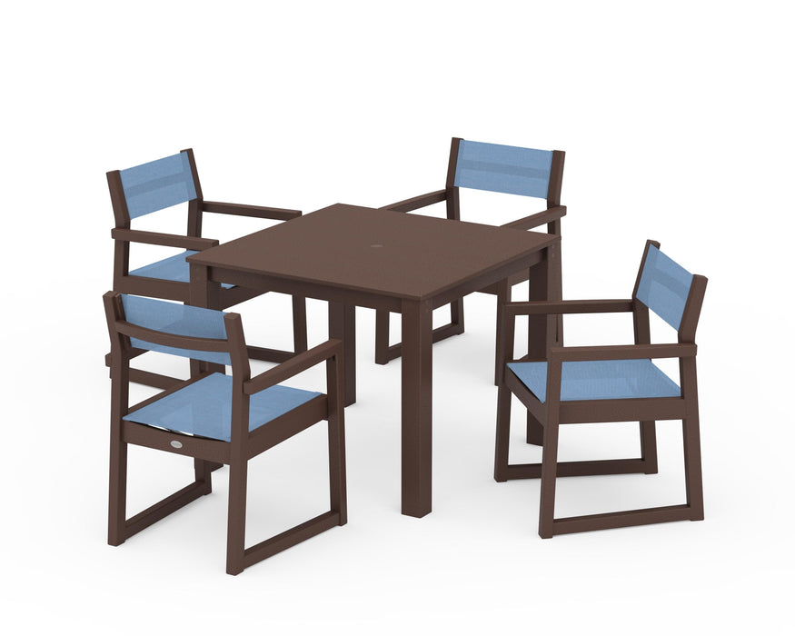 POLYWOOD® EDGE Sling Arm Chair 5-Piece Parsons Dining Set