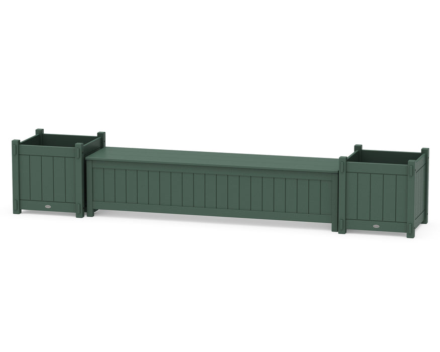 POLYWOOD® 72" Vineyard Straight Planter Storage Bench Set- Large