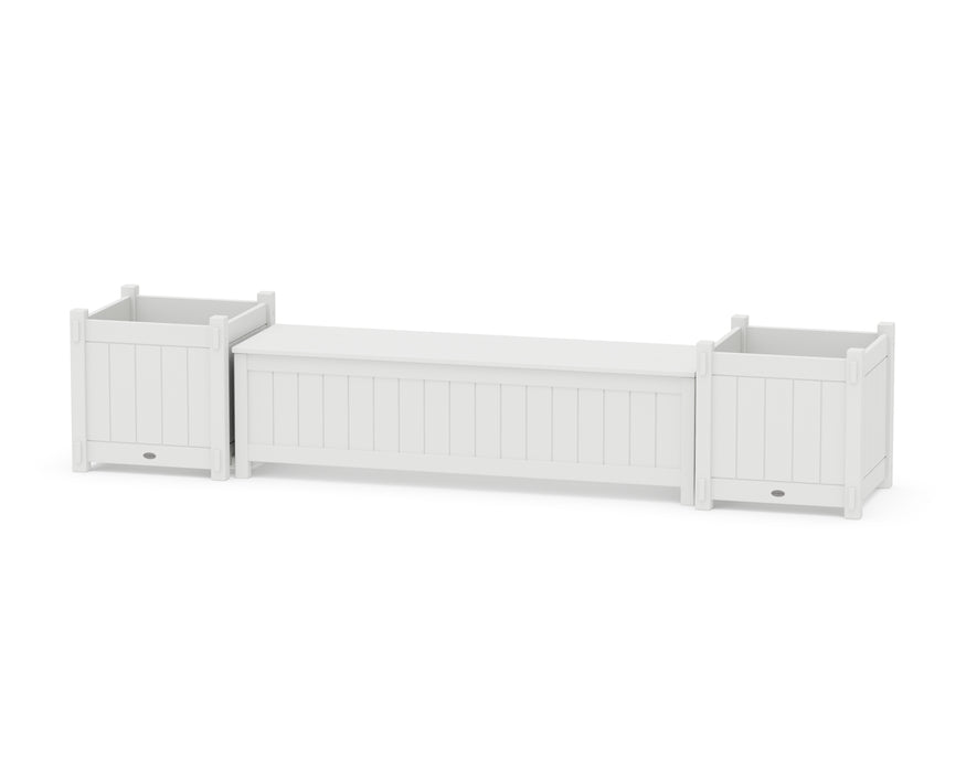 POLYWOOD® 60" Vineyard Straight Planter Storage Bench Set- Large