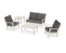 POLYWOOD Braxton 5-Piece Deep Seating Set in Sand / Ash Charcoal
