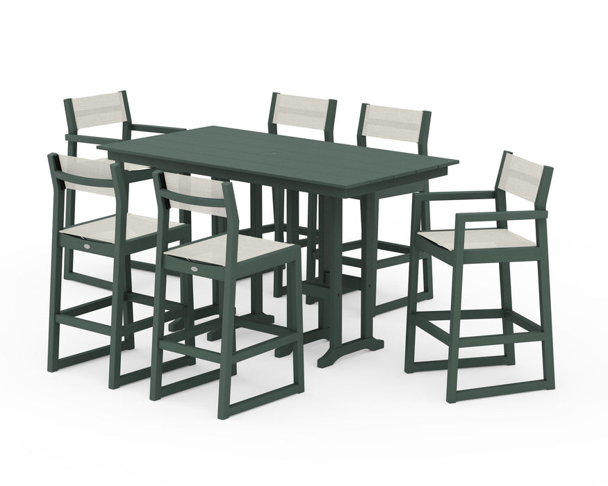 POLYWOOD® EDGE Sling 7-Piece Farmhouse Bar Set