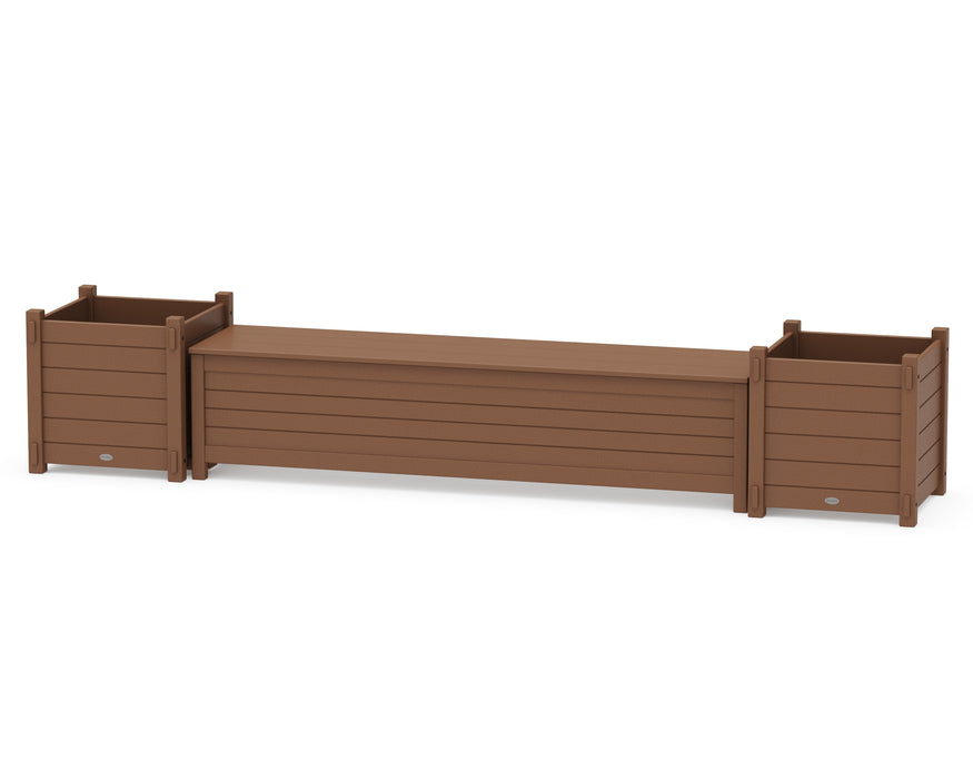 POLYWOOD® 72" Nautical Straight Planter Storage Bench Set- Large
