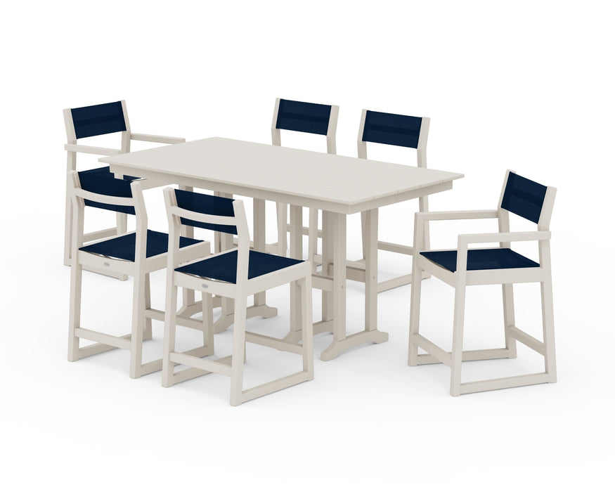 POLYWOOD® EDGE Sling 7-Piece Farmhouse Counter Set