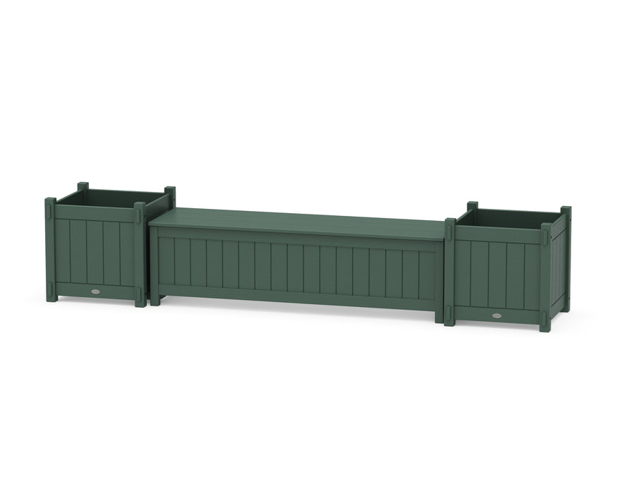POLYWOOD® 60" Vineyard Straight Planter Storage Bench Set- Large
