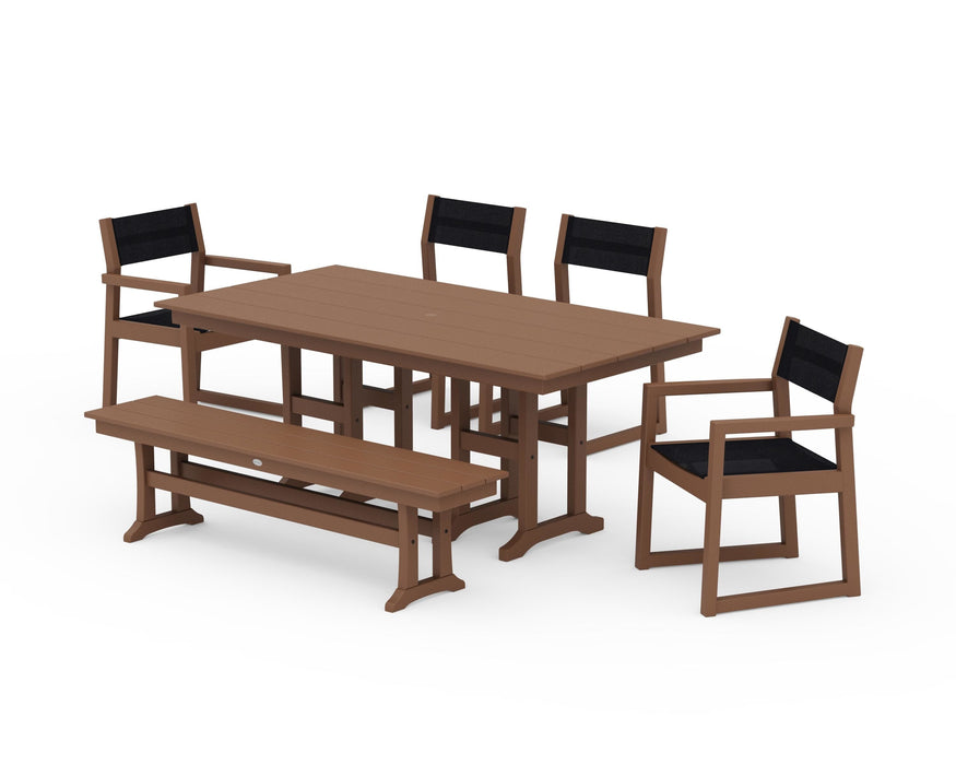 POLYWOOD® EDGE Sling 6-Piece Farmhouse Dining Set