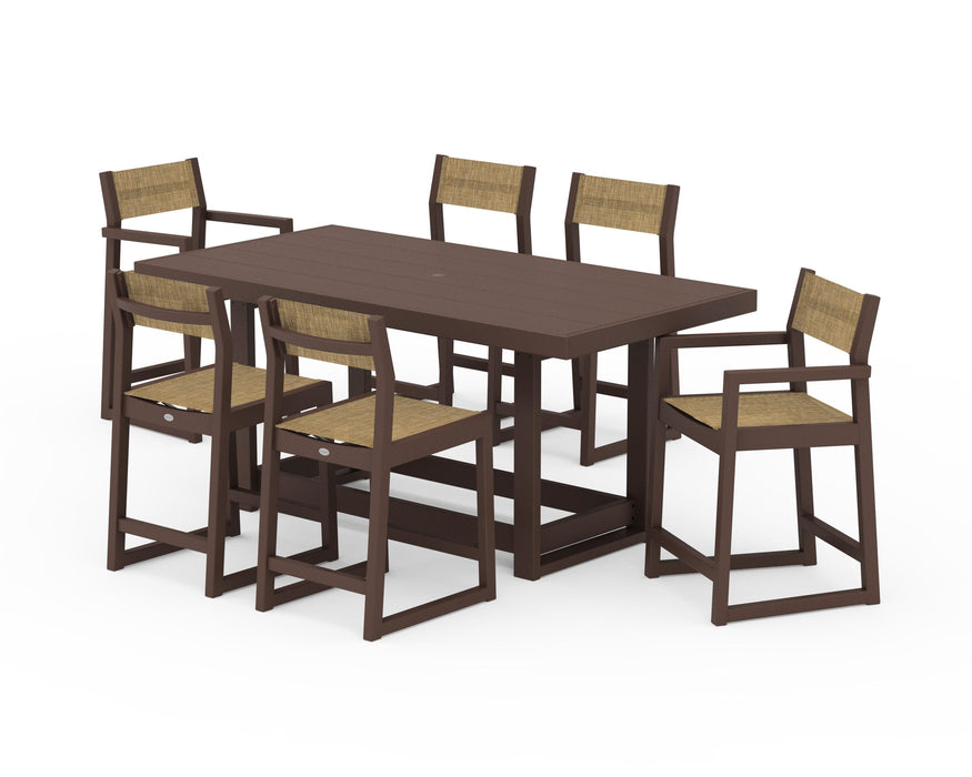 POLYWOOD® EDGE Sling 7-Piece Counter Table Set