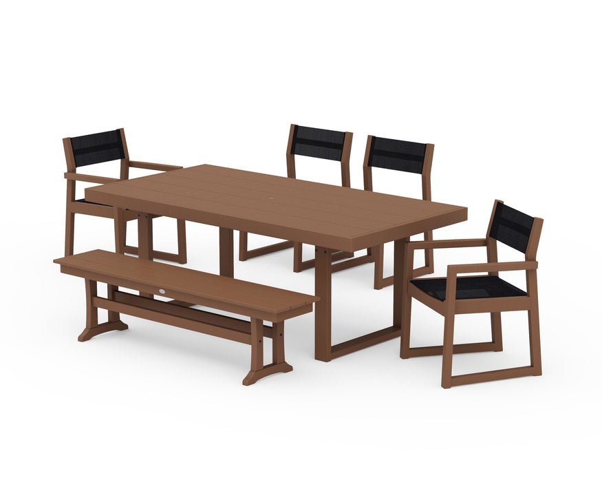 POLYWOOD® EDGE Sling 6-Piece Dining Set with Bench