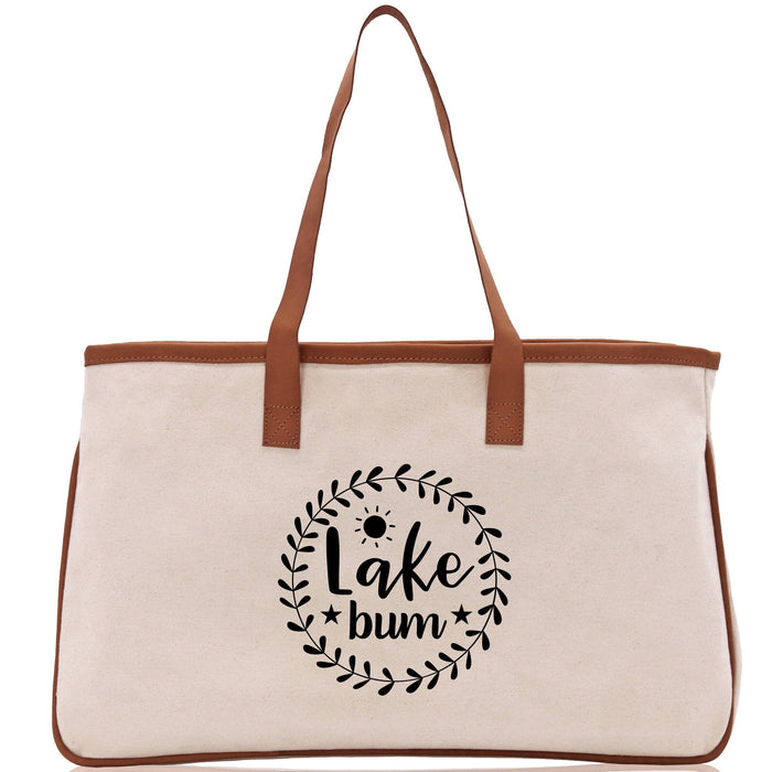 Lake Bum Cotton Canvas Chic Tote Bag