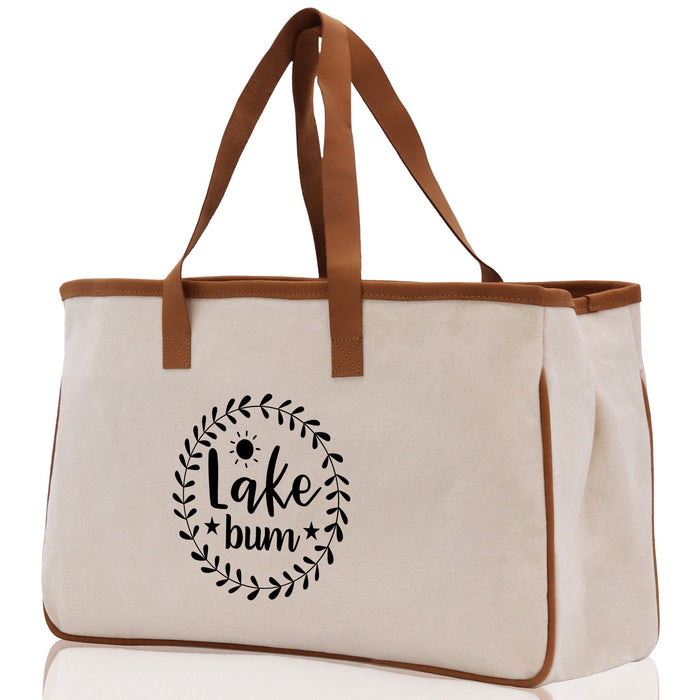 Lake Bum Cotton Canvas Chic Tote Bag