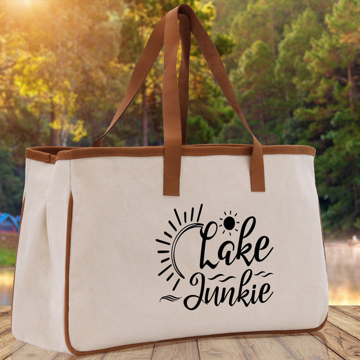 Lake Junkie Cotton Canvas Chic Tote