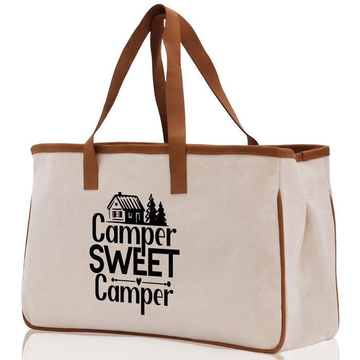 Camper Sweet Camper Cotton Canvas Chic Tote